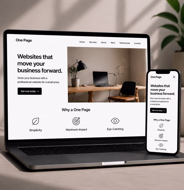 one page websites Tauranga