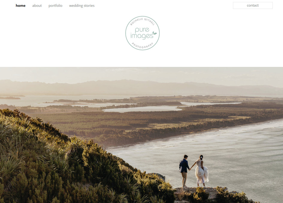 screenshot of the pure images website