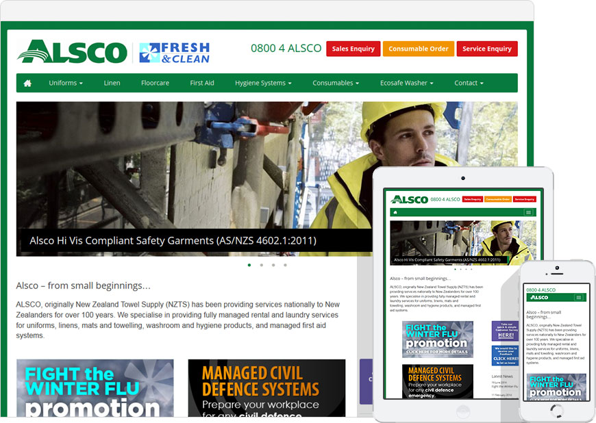 Web design - alsco.co.nz