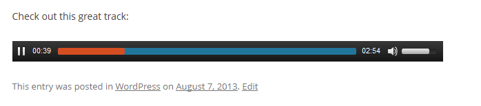 Audio embed into WordPress post