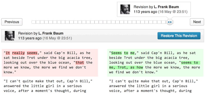 Revision Comparison in WordPress