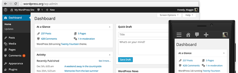 WordPress 3.8 overview