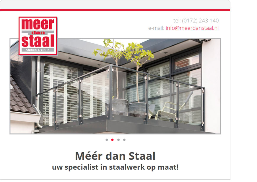 screenshot meer dan staal one page website