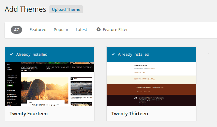 theme browser WordPress 3.9