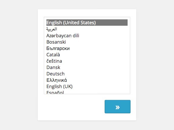 WordPress 4.0 language choice