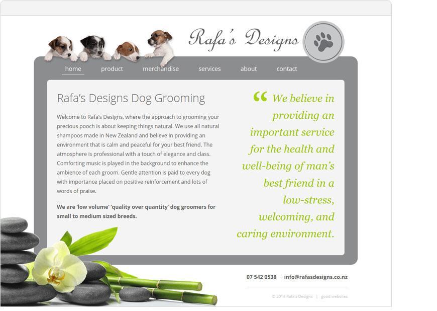 screenshot rafas designs one page website