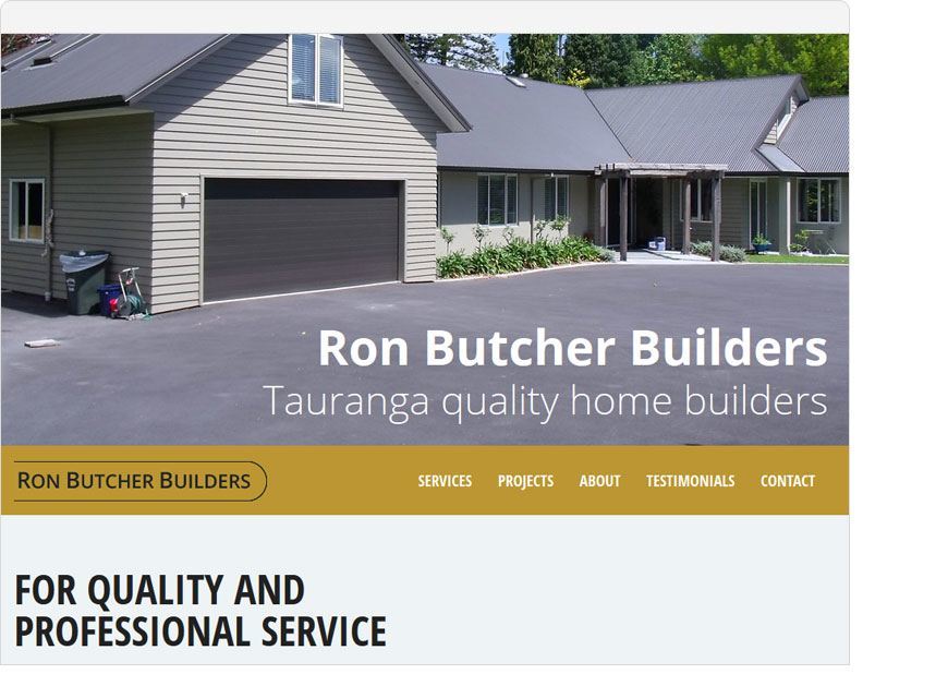 screenshot ronbutcherbuilders one page website