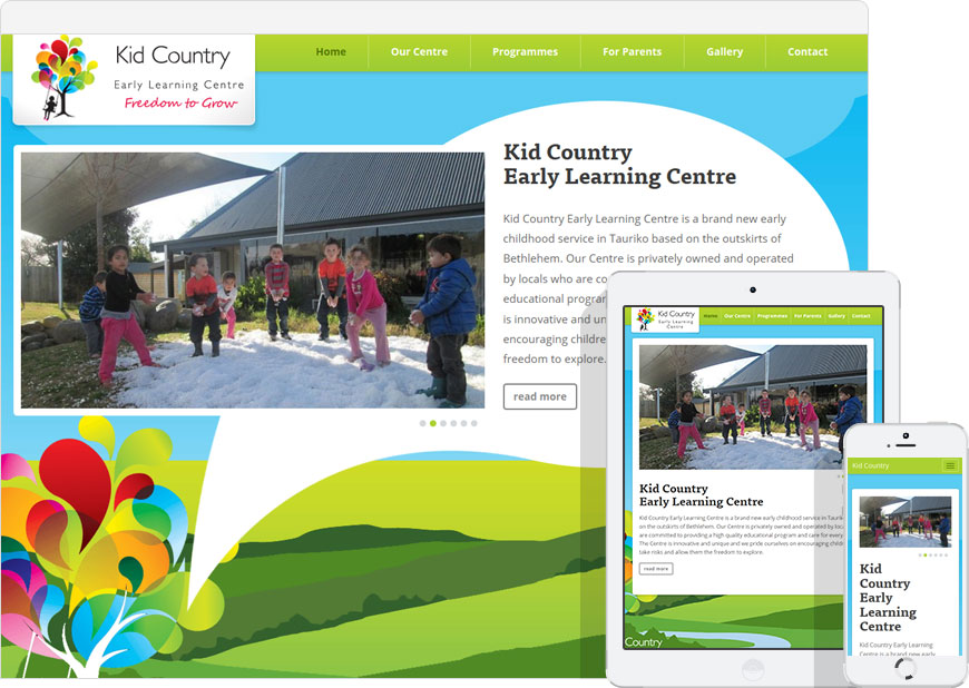 screenshot website kidcountry tauriko