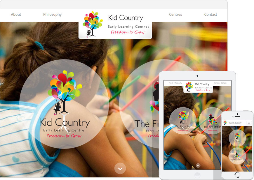 screenshot kidcountry one page website