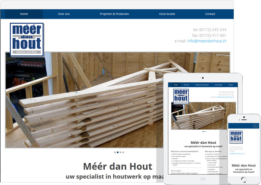 Mobile friendly one page website for meerdanhout