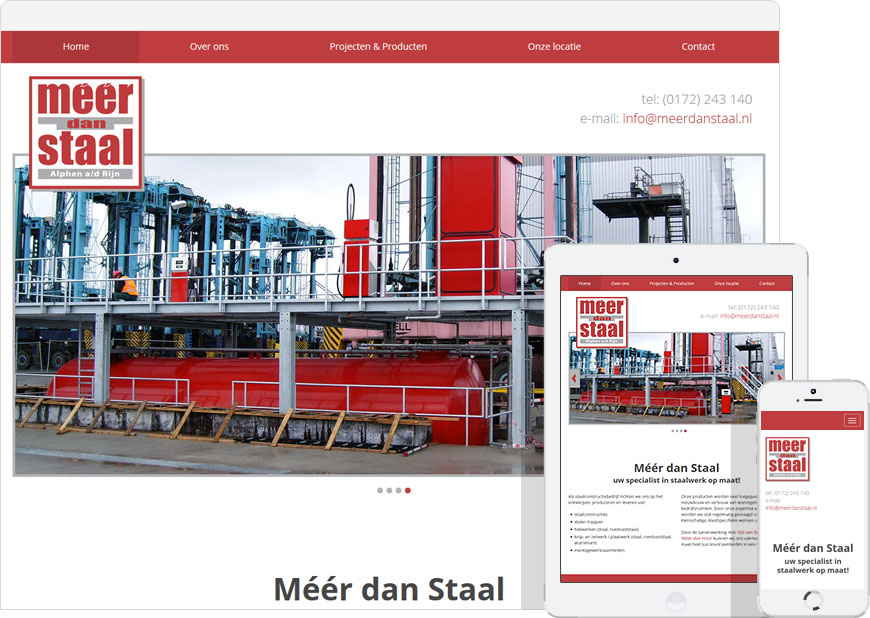 Mobile friendly one page website for meerdanstaal