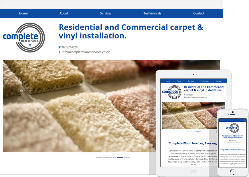 screenshot one page website complete floor services