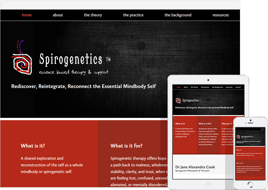 screenshot one page website spirogenetics