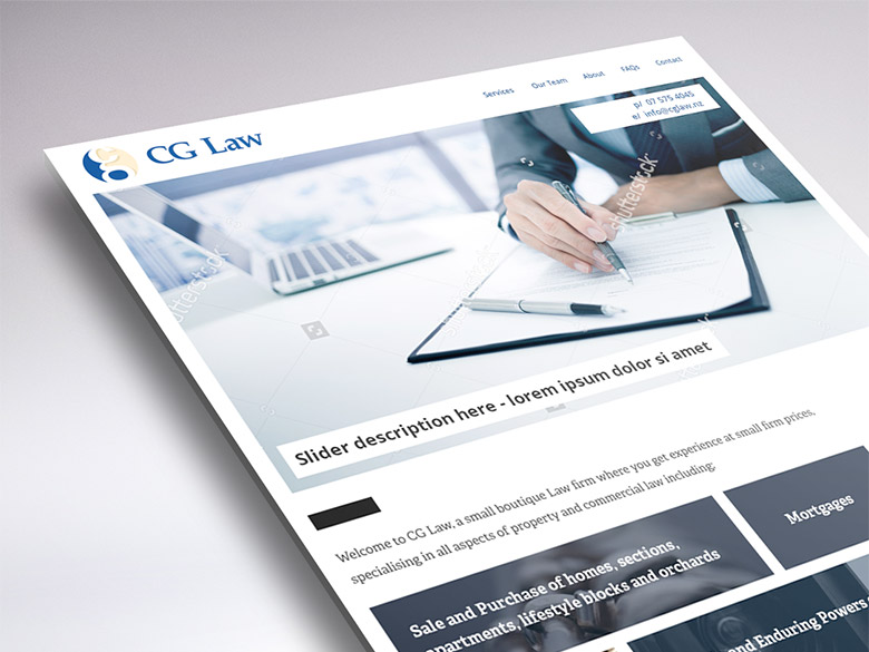 Website design for CG Law