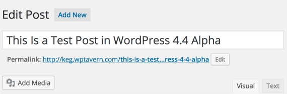 WordPress 4.4 Permalink editor