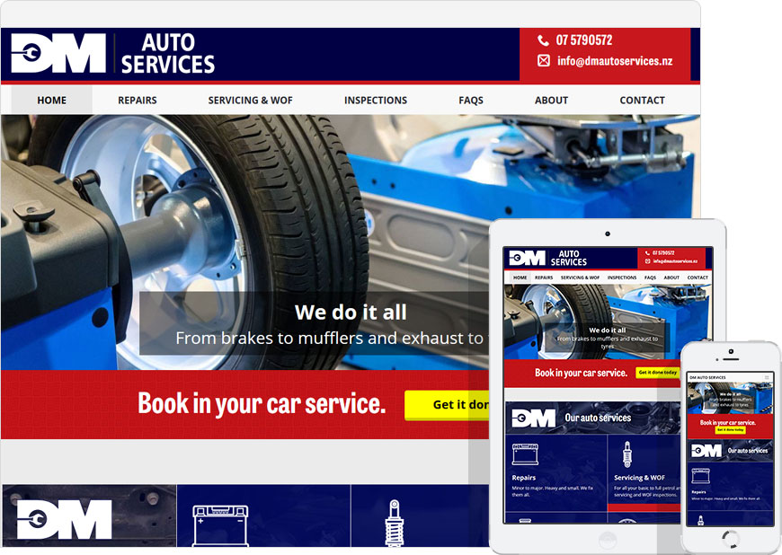 screen shot website dm auto services