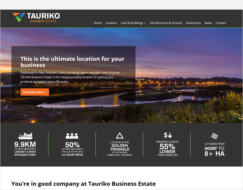 up and running tauriko business estate website