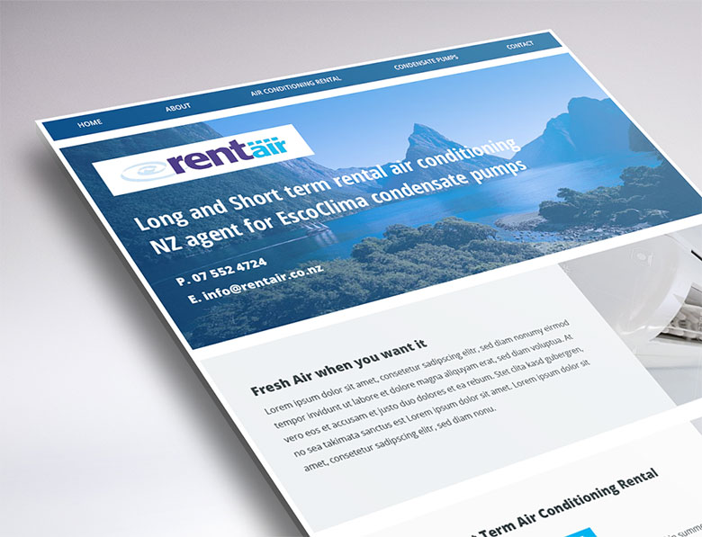 one-page website design for Rentair