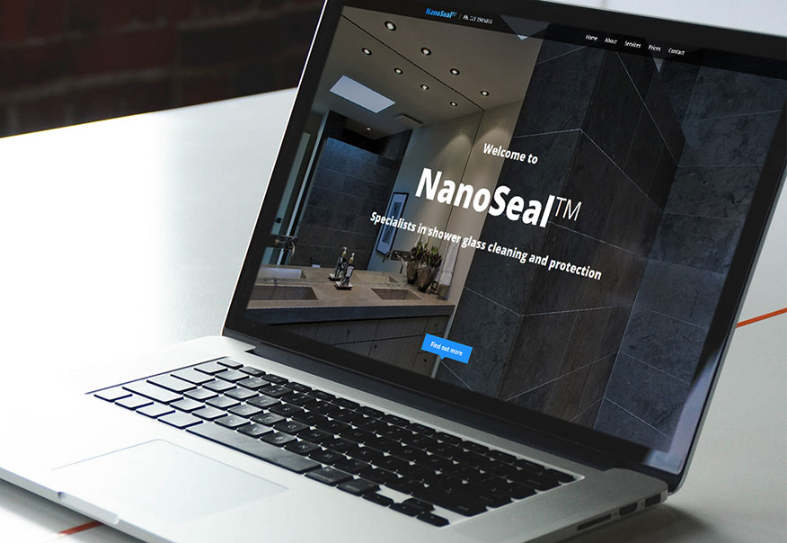 screenshot of the one page website for Nano Seal