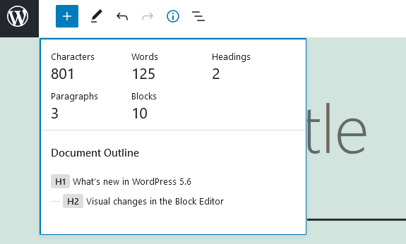character count in WordPress 5.6