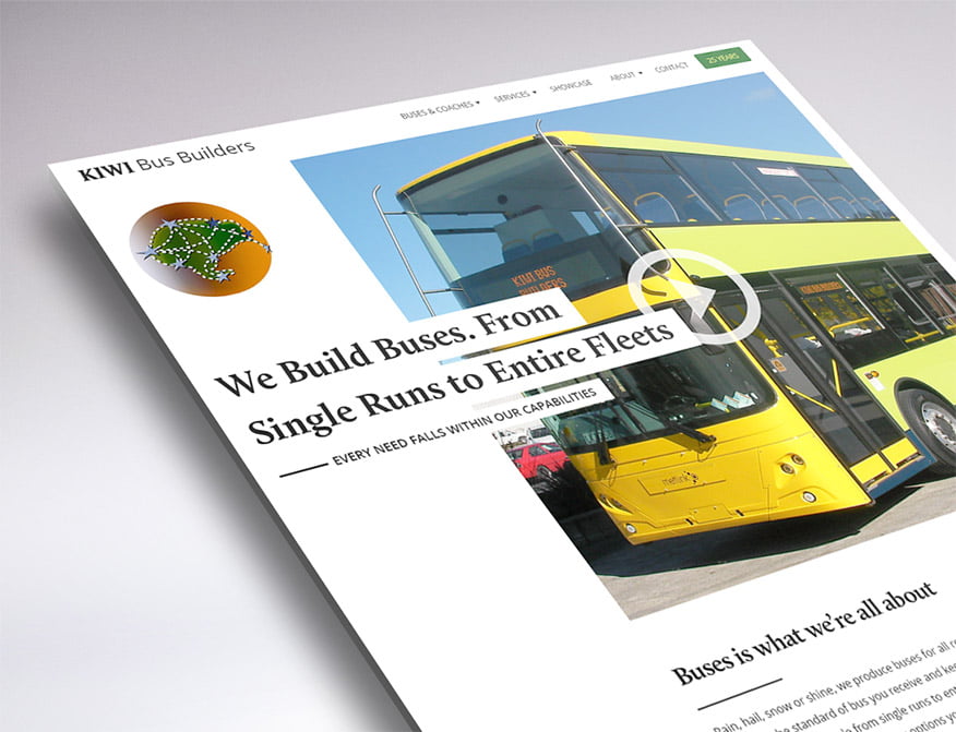 website design of Kiwi Bus Builders