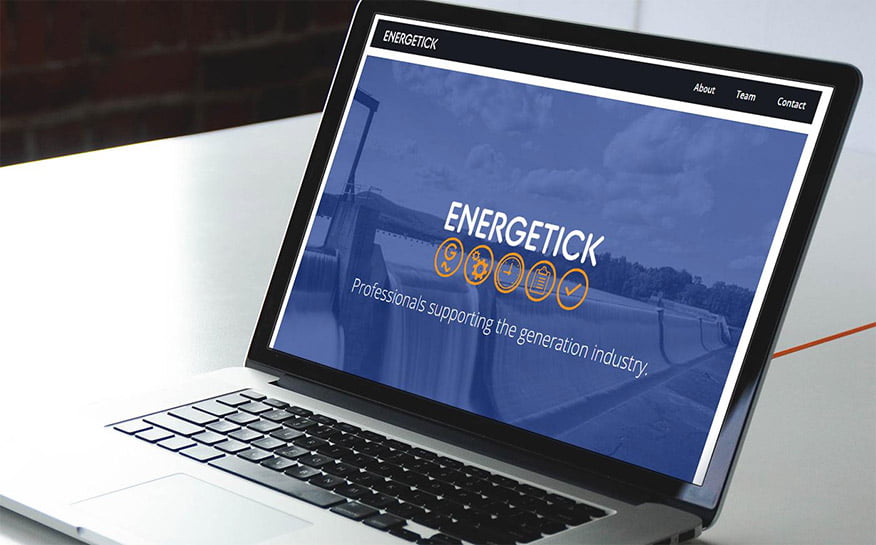 screenshot of the one page website of Energetick