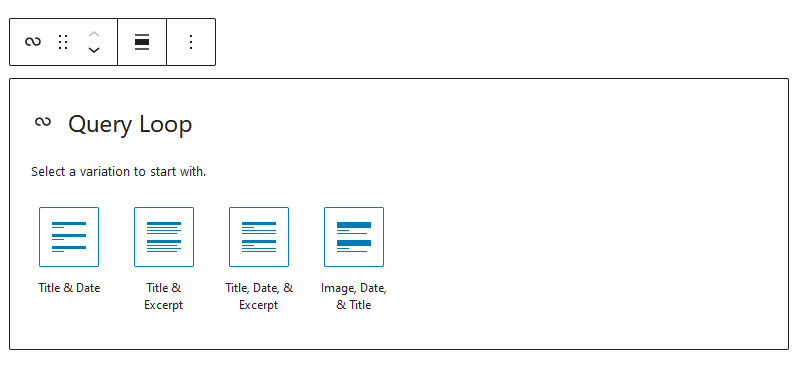 WordPress query loop block variations