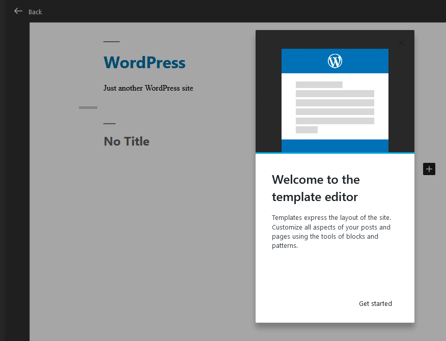 WordPress 5.8 template editor