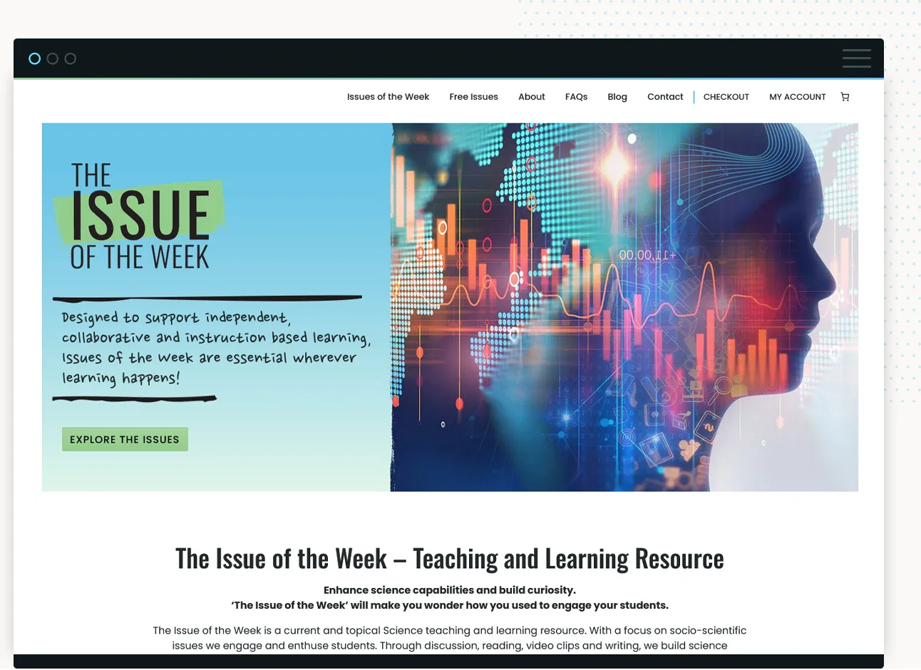 screenshot of the website Issue of the week designed by Good Websites Tauranga