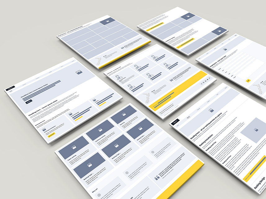 website wireframes for Raiesit
