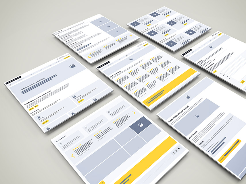 website wireframes for Matakohe Holiday Park